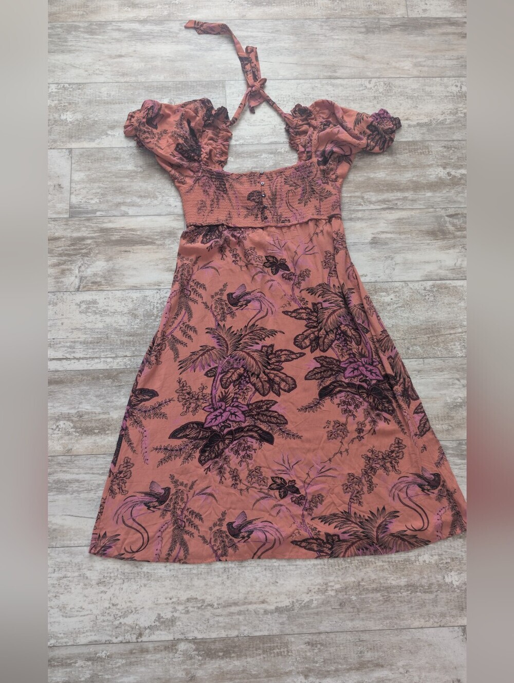 Anthropologie Rosewood Floral Halter Midi Dress